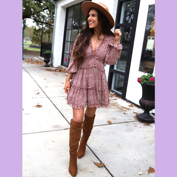 SEE NEW LISTING NWT She + Sky Pink Snake Print Ruffle Dress - Picture 3 of 16